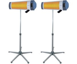 2-pack Infravärmare Star 1800W fjärrkontroll och stativ