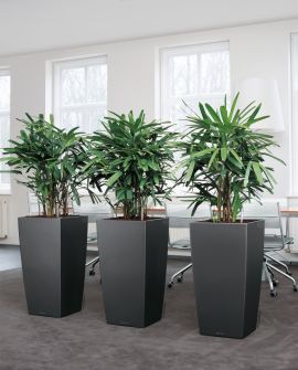 Självvattnande Kruka Cubico 40 charcoal metallic H75cm