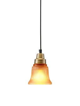 Emmi Fönsterlampa bärnsten ribbad 12cm