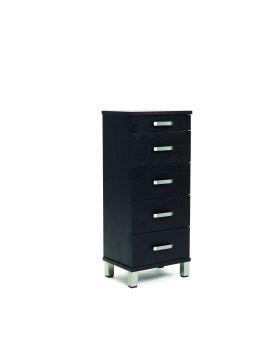 Oscarssons Möbel Nadja byrå smal 5 lådor svartbetsad ek