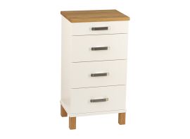 Oscarssons Möbel Nadja byrå smal 4 lådor vit / oljad ek