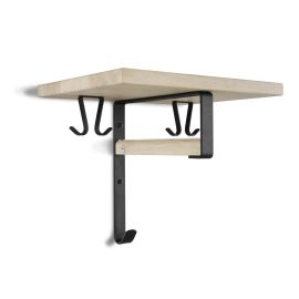 Cott hatthylla 33cm vitpigmenterad ek/svart stål