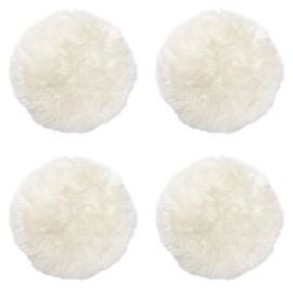 4-pack Fårskinnssits rund Gently 34cm vit Kampanj