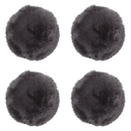 4-pack Fårskinnssits rund Gently 34cm grå Kampanj