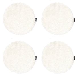 4-pack Fårskinnssits rund Curly vit 34cm Kampanj
