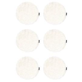 6-pack Fårskinnssits rund Curly vit 34cm Kampanj