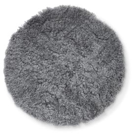 Skinnwille fårskinnssits rund Curly gotlandsgrå 34cm