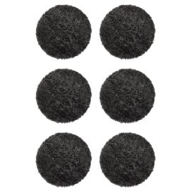 6-pack Fårskinnssits rund Curly dark/grå 34cm Kampanj