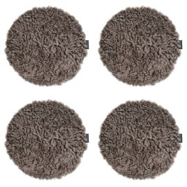 4-pack Fårskinnssits rund Curly sahara 34cm Kampanj