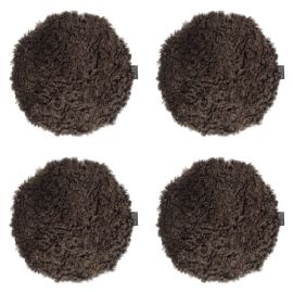 4-pack Fårskinnssits rund Curly brun 34cm Kampanj