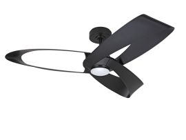 Takfläkt Orbit svart med belysning 132cm