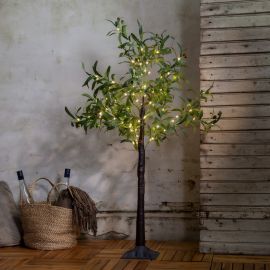 Olivec dekorationsträd oliv utomhus med LED 120cm