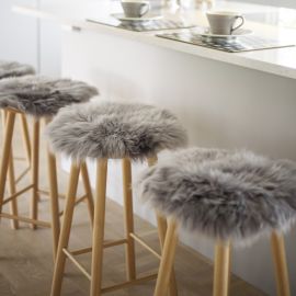 SkinnWille Skinnwille fårskinnssits rund Gently 34cm grå 1-p