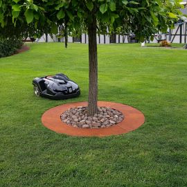 Trädring för robotgräsklippare 90cm råplåt brun