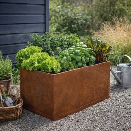 Kruka obehandlad rost 80x40x40cm