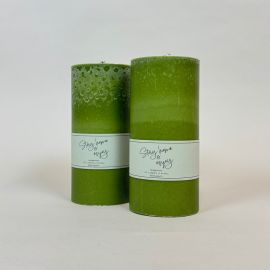 2-pack Trädgårdsljus Stay Home & Enjoy grön 20cm