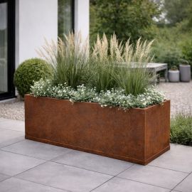 Kruka obehandlad rost 120x40x40cm