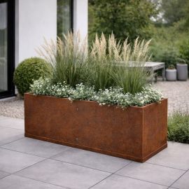 Kruka obehandlad rost 120x40x40cm