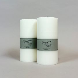 2-pack Trädgårdsljus Stay Home & Enjoy vit 20cm