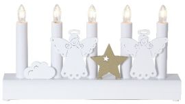 Julia träljusstake, ängel vit 28cm