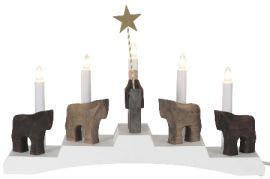 Staffans fålar träljusstake, vit 45cm