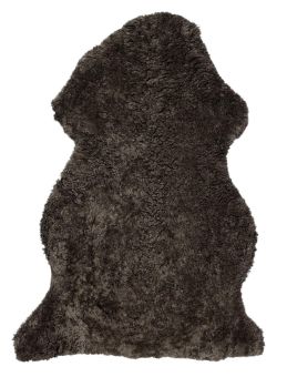 Skinnwille korthårigt fårskinn Curly-R mörkbrun 95cm