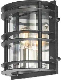 Norlys Stockholm vägglampa svart klar IP54