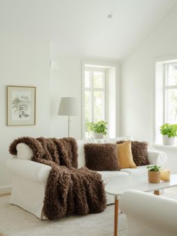 Fårskinnspläd imitation Wooly brun 120x180 cm