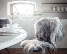 Skinnwille isländskt fårskinnsfäll Molly naturgrå 90cm