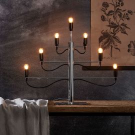 Milano elljusstake i metall sjuarmad krom