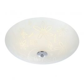 Fleur plafond LED vit/krom 43cm