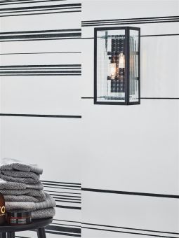Fulham vägglampa badrumslampa svart/glas Markslöjd