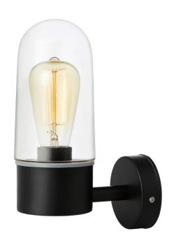 Zen Vägglampa svart/klar IP44 27cm