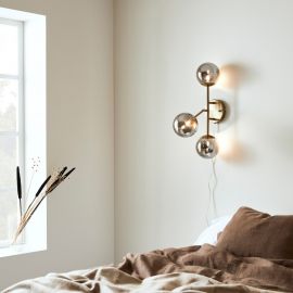 Trinity vägglampa mässing/rök 60cm