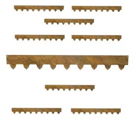 9-pack Gräskantlist Cortenstål byggbar 119cm