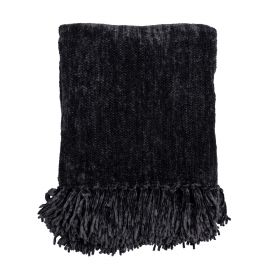 Frances Pläd chenille 130x170cm antracit Mogihome