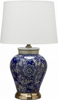 Fang Hong Bordslampa porslin vit/mörkblå 58cm PR Home