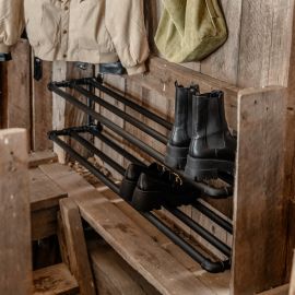 Skoställ vägg b108cm stålgrå
