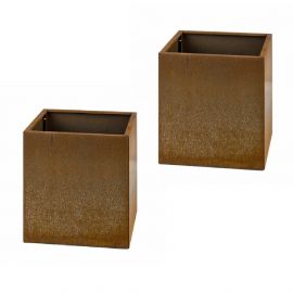 2-pack Kruka Cortenstål rost 40x30cm