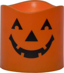 Halloween Blockljus orange 15cm