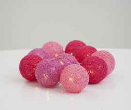 Jolly Light Ljusslinga dekoration rosa bollar 135cm