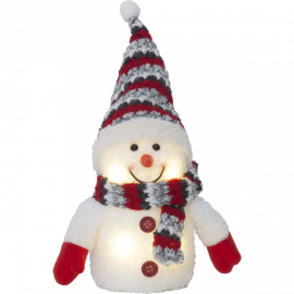 Star Trading Dekorationsfigur Joylight snögubbe röd LED 25cm