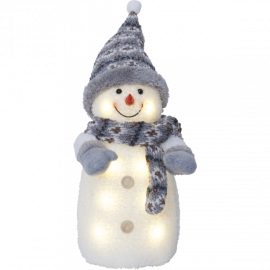 Star Trading Dekorationsfigur Joylight snögubbe grå LED 38cm