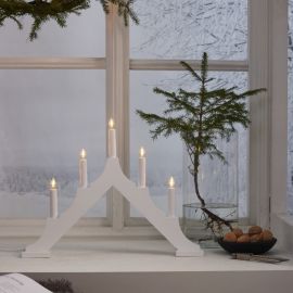 Alma Adventsljusstake 5L vit 34cm