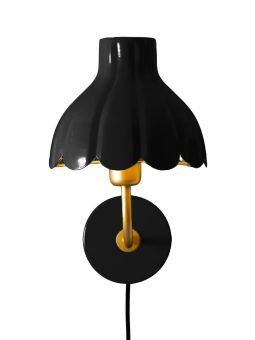 Wells Vägglampa svart/guld 21cm