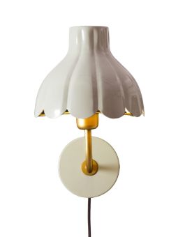 Wells Vägglampa beige/guld 21cm
