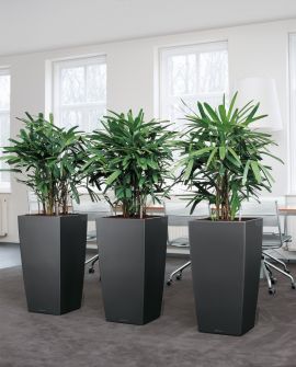 Självvattnande Kruka Cubico 40 charcoal metallic H75cm