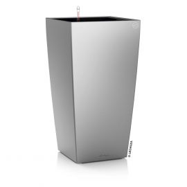 Självvattnande Kruka Cubico 30 silver metallic H56cm
