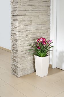 Självvattnande Kruka Cubico 22 vit högglans H41cm