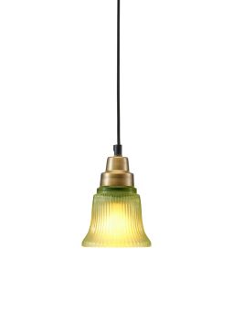 Emmi Fönsterlampa grön ribbad 12cm